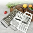thumbnail image 4 of Stainless Steel Handheld Cheese Grater - Flat Coarse Grater with Handle Kitchen for Vegetables, Potato, Carrot, Butter and Cheese, 4 of 5