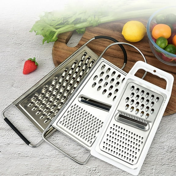 Stainless Steel Handheld Cheese Grater - Flat Coarse Grater with Handle Kitchen for Vegetables, Potato, Carrot, Butter and Cheese