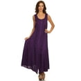 thumbnail image 4 of Sakkas Maya Floral Embroidered Sleeveless Button Up Rayon Dress - Purple - 1X/2X, 4 of 5