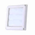 thumbnail image 1 of 6in Louvered Dryer Vent Cover, Enhances Air Circulation, White Appearance, Automatic Fly Screen Feature, 8in X 8in Outside Size, Made of Plastic, for Ceiling Openings, 1 of 7