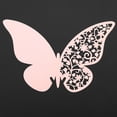 thumbnail image 5 of 20 Pink Butterfly-Shaped Hollow Name Place Cards for Wine Glass Table Decor at Weddings, 5 of 7