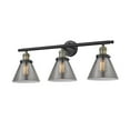 thumbnail image 1 of Innovations 3-LT LED Large Cone 32" Bathroom Fixture - Black Antique Brass - 205-BAB-G43-LED, 1 of 1