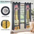 thumbnail image 3 of Yayeee Window Curtains Light Filtering 63"x42" Grommet Panel Pair Home Living Room Decor, Red UFO, 3 of 7
