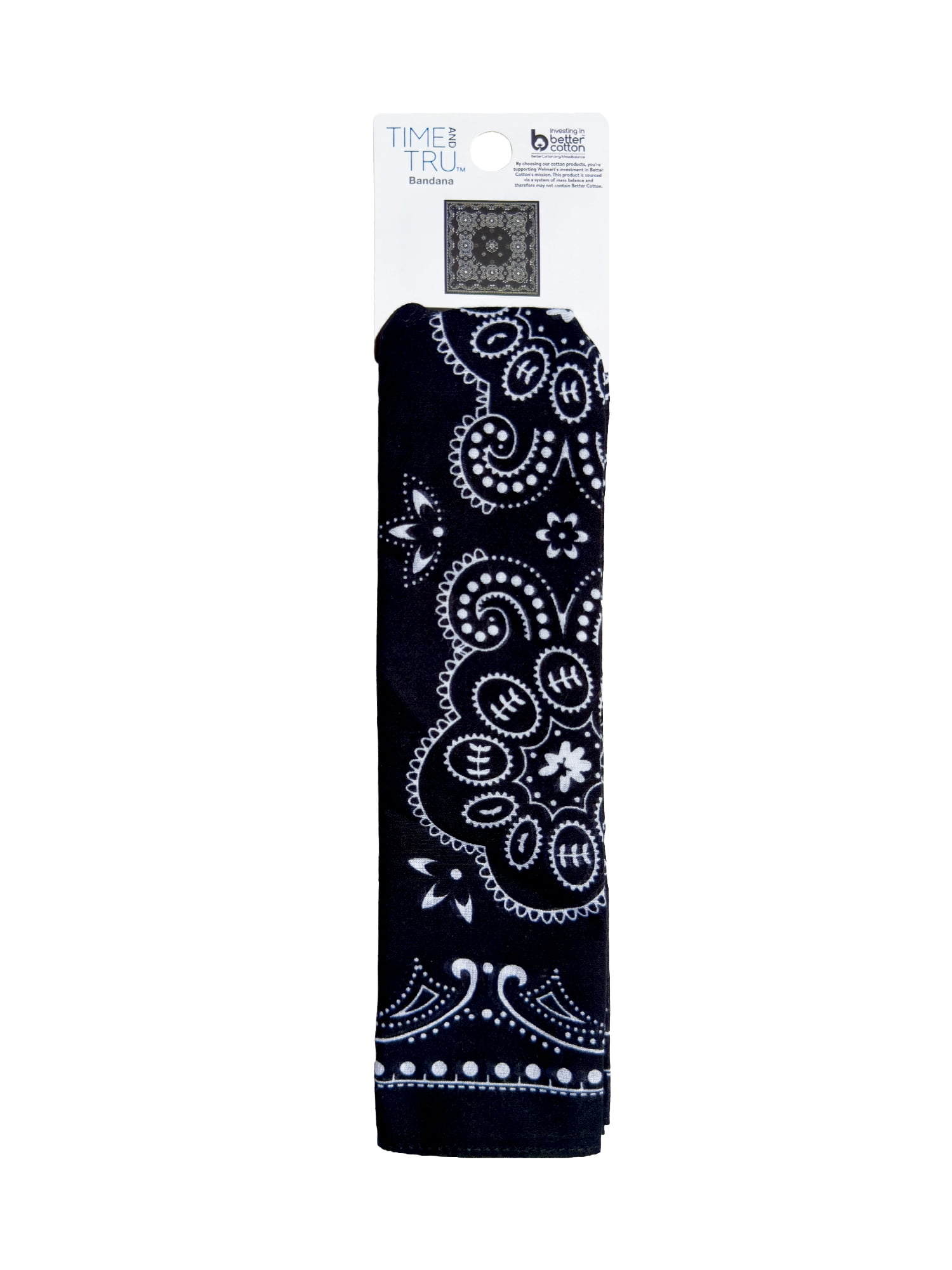 Time and Tru Women's Western Star Bandana, Black Soot, One Size Fits Most