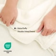 thumbnail image 4 of Regal Living Ultra Soft Plush Fleece Blanket, Double-Sided Cozy Warm Queen, Ivory, 92" x 90", 4 of 9