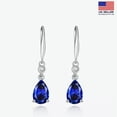 thumbnail image 2 of HOOUN Women 925 Sterling Silver Earrings Triangle Tassel Color Crystal Teardrop 1392-2, 2 of 9
