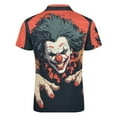 thumbnail image 5 of Psychedelic Clown Joker Men Zipper T-shirt Summer Casual Short Sleeve T-shirt Top, 5 of 7