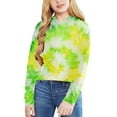 thumbnail image 2 of JAKANYQ Toddler Girls Shirts Kids Casual Loose Active Long Sleeves Hoodies Sweat Hooded Short Pullover Tie Dye Tops Stylish Blouse, 2 of 3