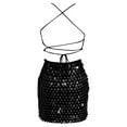 thumbnail image 6 of IWRICH Sequin Dress for Women Spaghetti Strap Fashion Dresses Glitter Sparkly Mini Dress Black L, 6 of 6
