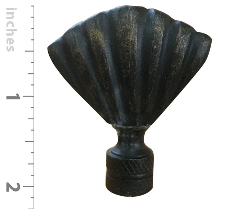 Royal Designs Seashell Lamp Finial for Lamp Shade Polished Brass