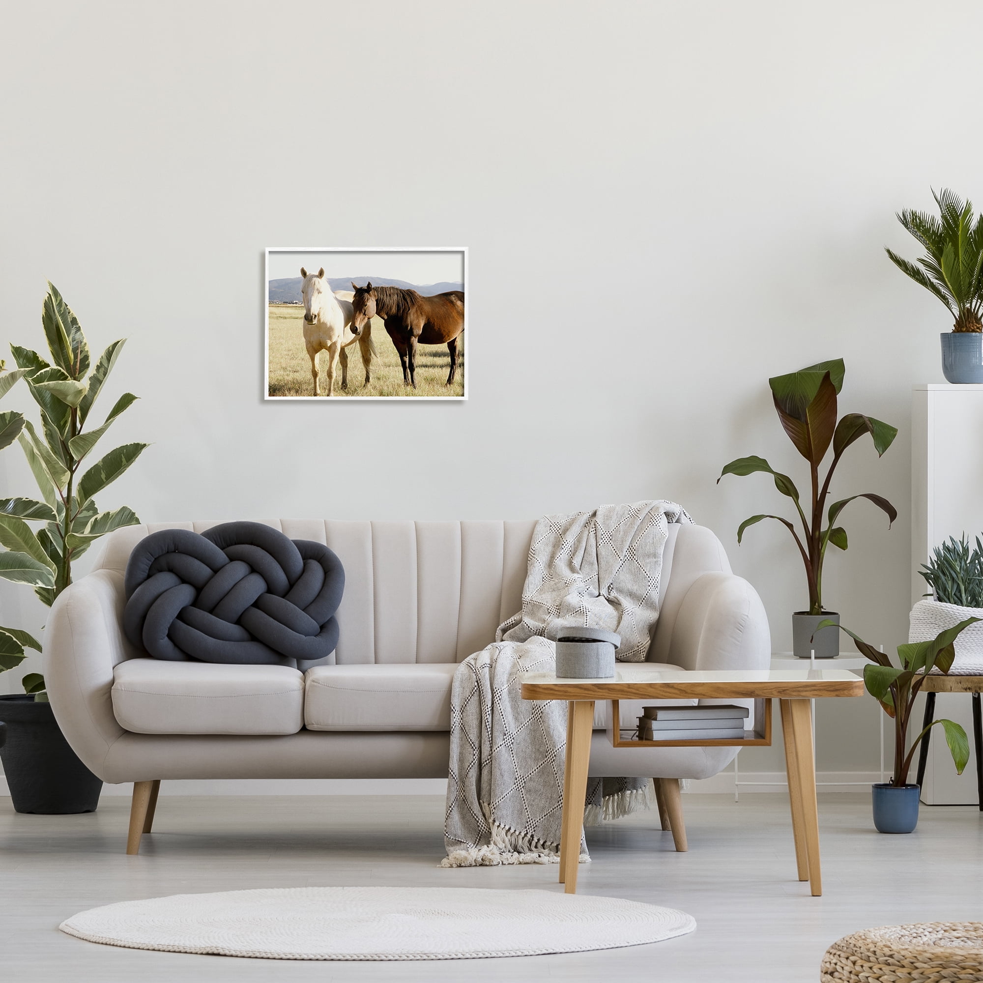 Stupell Rural Horses Animal Nature Photography Animals & Insects Photography White Framed Art Print Wall Art