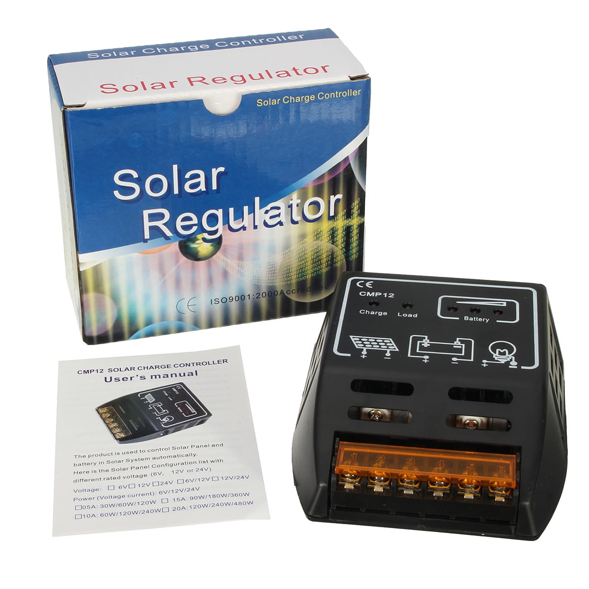 [CE Certify] 10A 12V/24V Solar Panel Regulator Charging Controller Safe Protection for Solar