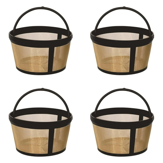 4 Pieces 4-5 Cup Reusable FilterBasket With Solid Bottom, Coffee Makers, Stainless Steel Coffee Makers Replacement Reusable Coffee Filter With Handle