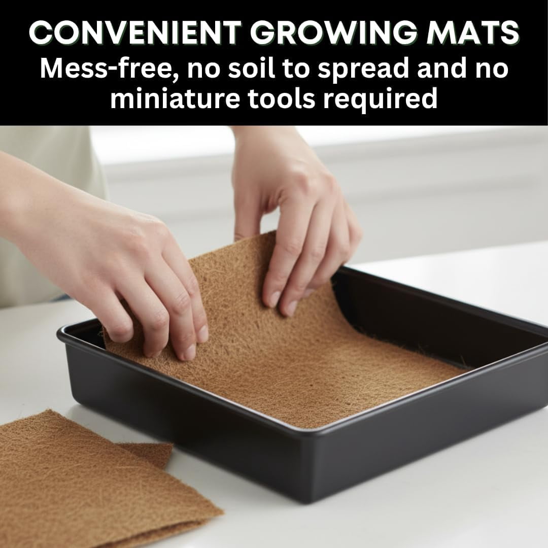 Cat Grass Growing Kit - Organic Seed, Jute Grow Mats, 10 x 10 Grow Container - Great for Indoor or Outdoor Cat, Dogs and Other Pets - TRAYS NOT INCLUDED (Refill 3X Jute & 3X Seed Packets)