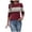 Wine, variant on larppty Women Knit Color Block Striped Long Sleeve Sweaters Crew Neck slim Trendy Striped sweater sweatshirts 2025 Fashion Clothing (Pink, XXL)