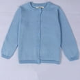 thumbnail image 2 of YOUYEDIAN Baby Kids Girls Cardigan Long Sleeve Kids Button Sweater Girl Crew Neck Cardigans Sweater Sky Blue 12-18 Months, 2 of 3