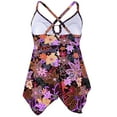 thumbnail image 3 of Mycoco Women's Front Tie Swim Top Cross Back Tankini Top Flowy Swimsuit Tops, 3 of 5