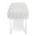 thumbnail image 5 of New Classic Furniture Marilyn 19.25" Upholstered Faux Fur Fabric Bench in White, 5 of 8
