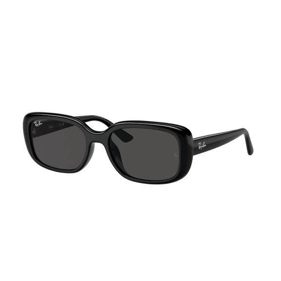 RAY-BAN RB4421D RB4421D BIO-BASED Square-Round Shape Sunglasses Polished Black Frame | Dark Grey Lens 56mm