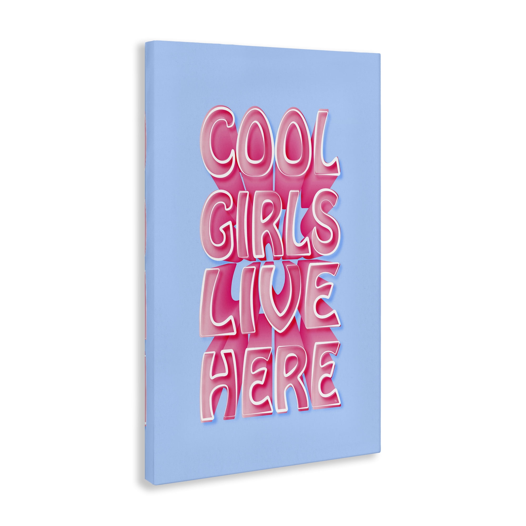 Stupell Industries Cool Girls Live Here Typography Painting Gallery Wrapped Canvas Art Print Wall Art, 20 x 30