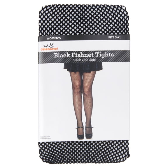 Fishnet Tights Costume Accessory for Adults, Black, S-XL, Halloween by Way To Celebrate