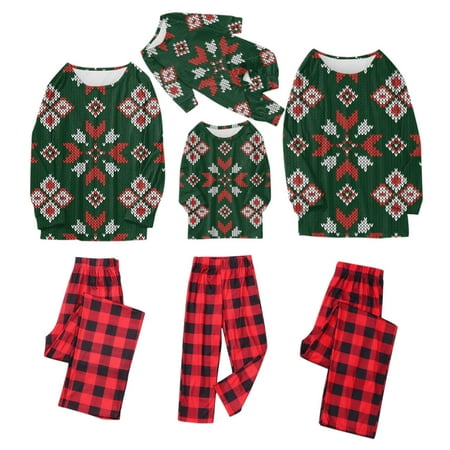 

Holiday Xmas Sleepwear Set Christmas Family Pajamas Matching Sets Trendy Classic Plaid Xmas Clothes Soft Outfit Sleepwear