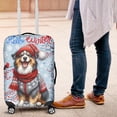 thumbnail image 4 of Hello Winter Australian Shepherd Smiling in Red Scarf Hat Welcome Christmas Travel Luggage Cover Aussie Dog Lover Gifts Suitcase Dust Protective Decor - 00017, 4 of 5
