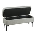 thumbnail image 6 of HomePop Large Modern Storage Bench with Metal Legs, 42"W x 14.5"D x 17.5"H, Sustainable Gray, 6 of 11
