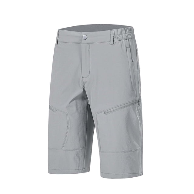 WERYOUNG Mens Athletic Shorts Casual Solid Color Button Trousers Shorts With Zipper Pockets Basketball Running Shorts Male Relaxed Fit Sports Shorts,Light Gray,Xxl