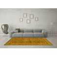 thumbnail image 3 of Ahgly Company Machine Washable Indoor Round Abstract Yellow Modern Area Rugs, 6' Round, 3 of 4