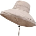 thumbnail image 2 of CoCopeaunts Large Bucket Hats Wide Brim Suncreen Basin Hat for Women Foldable Outdoor Travel Adjustable Chin Strap Fisherman Hat, 2 of 8