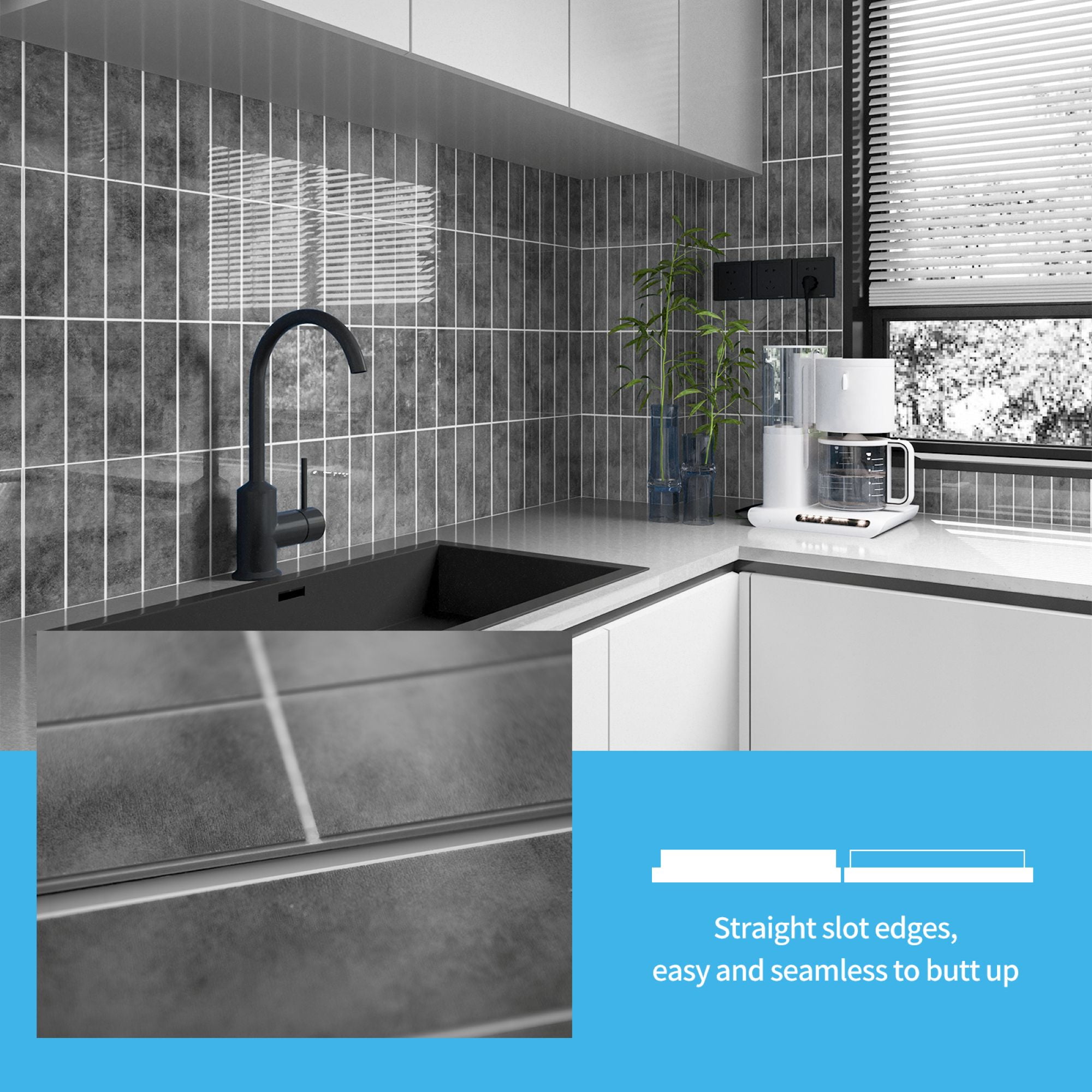 Art3dwallpanel 11.4''x9.1'' Faux Marble Peel & Stick Backsplash for Kitchen,Wall,Ash Gray,7.2sq.ft.(10-Pack)