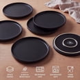 thumbnail image 2 of Onader 6 Piece Serving Plates, 7.87 inch Dishes Set for Home Kitchen, Premium Dinner Plates for Salad Steak Dessert Fruit and Pasta, Microwave & Dishwasher Safe, Matte Black, 2 of 9