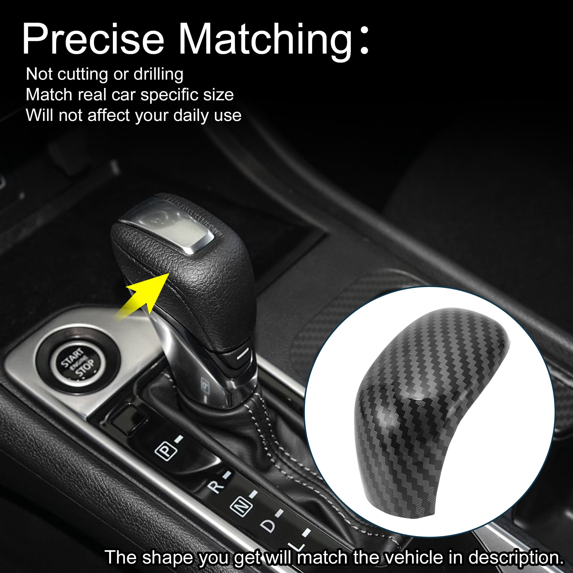 Unique Bargains ABS Gear Shift Knob Cover for Nissan Sentra Altima Versa Kicks Black