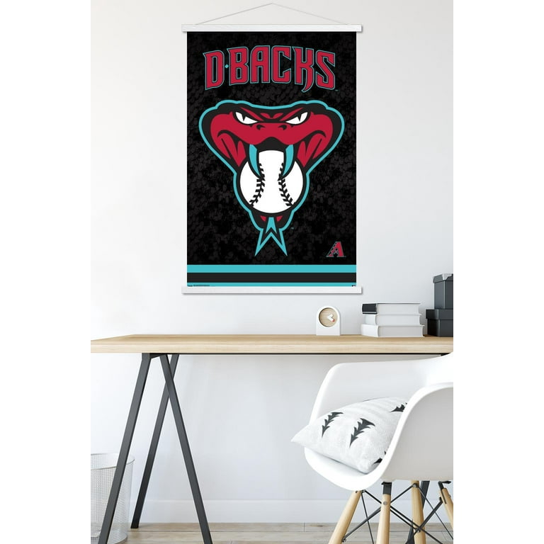 Trends International MLB Arizona Diamondbacks - Snake Head Logo Unframed  Wall Poster Print Clear Push Pins Bundle 22.375 x 34