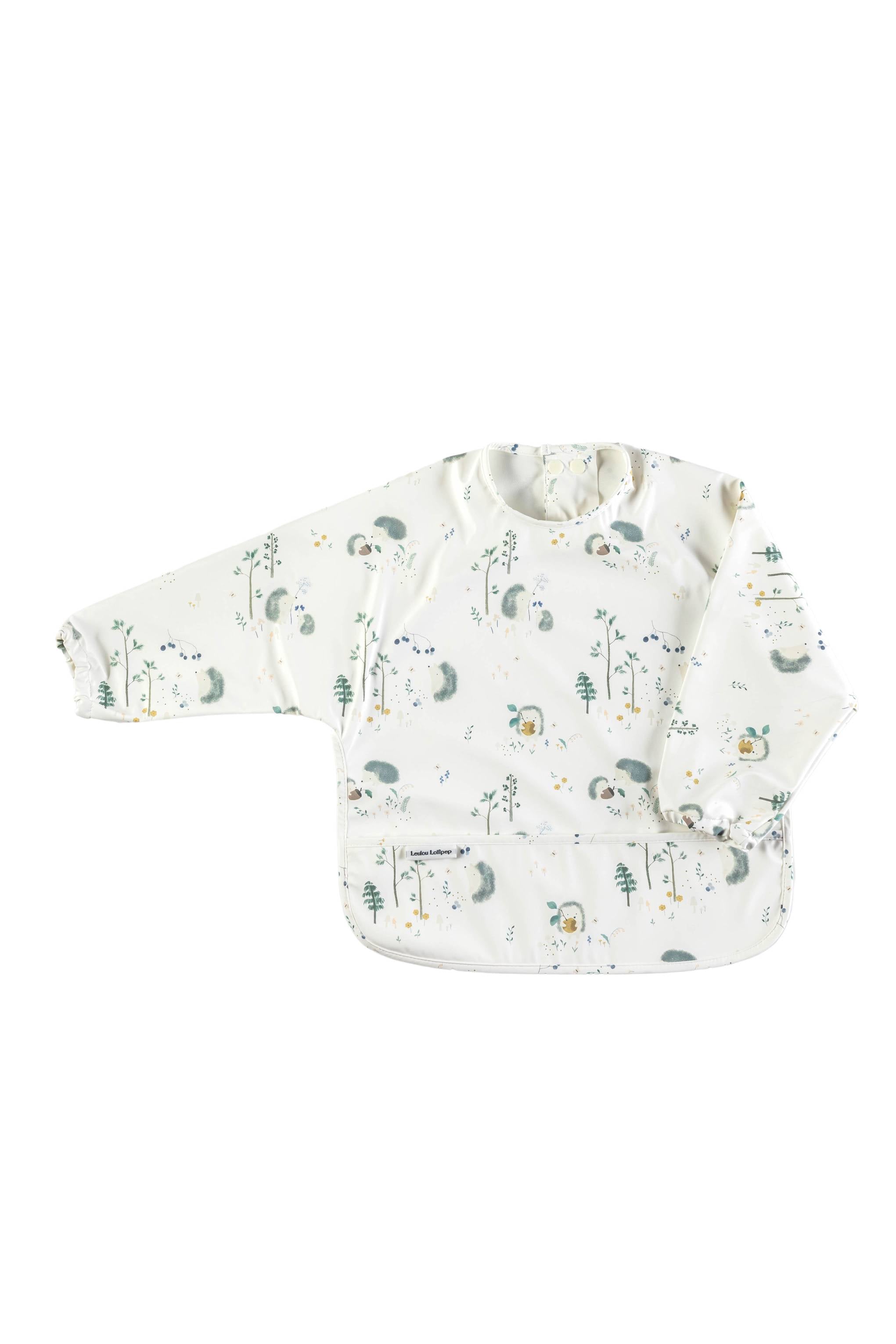 Loulou Lollipop Long Sleeve Waterproof Baby Bib, Hedgehogs