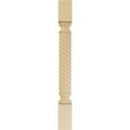 thumbnail image 2 of Ekena Millwork 3 3/4"W x 3 3/4"D x 35 1/2"H Hamilton Rope Cabinet Column (Top Block: 6 1/8", Bottom Block: 7 1/8"), Alder, 2 of 7