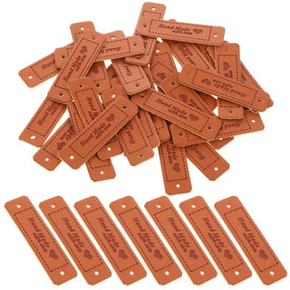 80pcs Crochet Leather Tags Knitting Hat Leather Tags Handmade