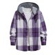 thumbnail image 1 of Men's Plaid Shirt Hooded Zipper Sweatshirt Men's Casual Fashion SweatshirtM, 1 of 3