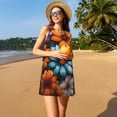 thumbnail image 3 of Disketp Colorful Blooming Flowers para Vestido sin Mangas para Mujeres, Vestidos de Verano para Mujeres, Casual y Holgado para la Playa, 3 of 7