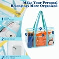 thumbnail image 4 of Large Clear Beach Bag , Plastic Beach Tote for Women & Girls,Pool Tote Bag With Zipper Closure, Waterproof, Sandproof,Cruise Vacation Essentials,Blue, 4 of 8
