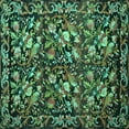 thumbnail image 1 of Ahgly Company Indoor Square Medallion Turquoise Blue French Area Rugs, 8' Square, 1 of 4