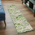 thumbnail image 4 of Spring Plants Runner Rugs 2x6 ft Watercolor Gradient Green Eucalyptus Leaf Plant Linen Texture Washable Hallway Rugs Non-Slip Floor Mats Absorbent Carpet Bedside Runners for Bedroom Kitchen Laundry, 4 of 9