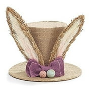 Burton Easter Bunny Burlap Decorative Top Hat Table Piece with Ears & Eggs