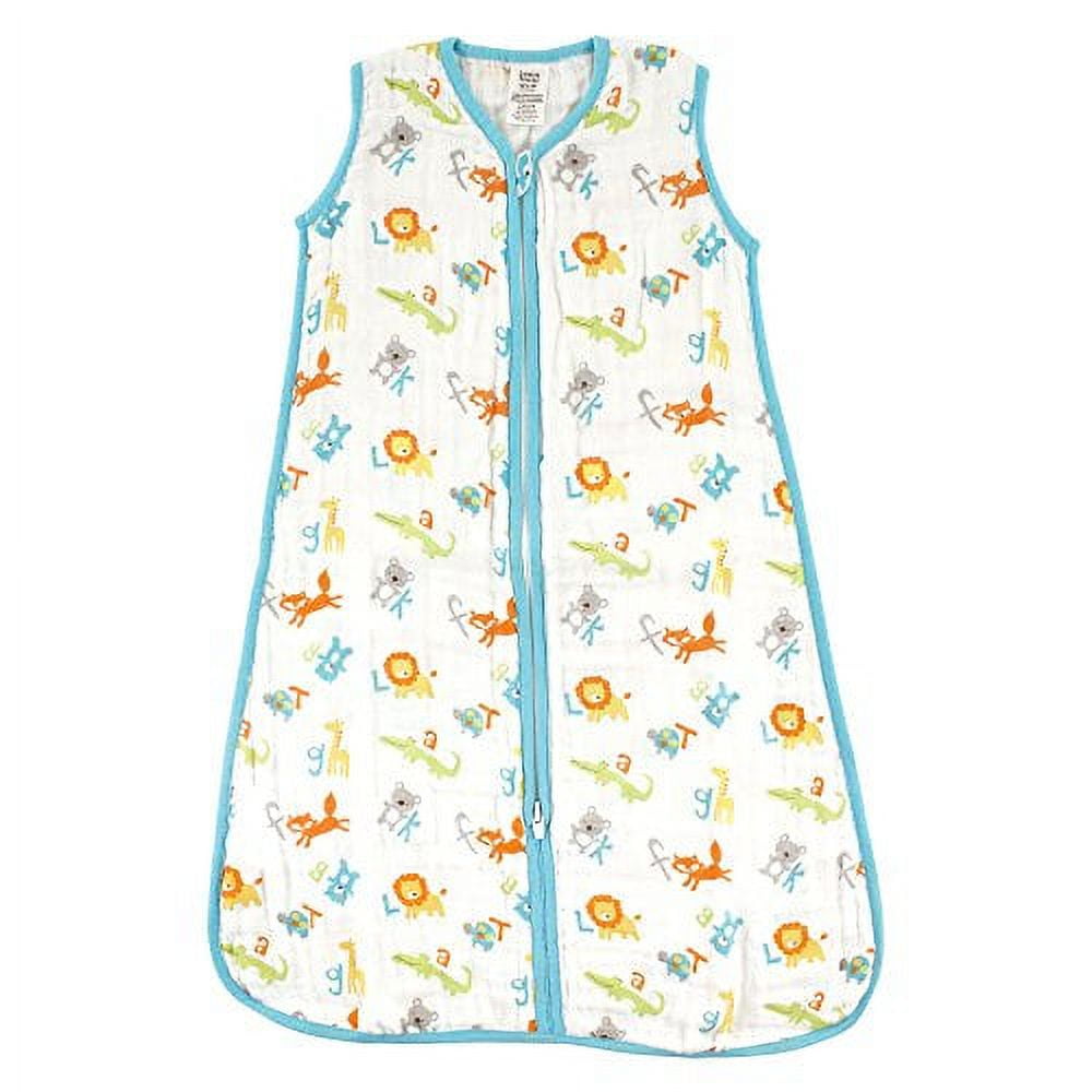 Luvable Friends Baby Sleeveless Muslin Cotton Sleeping Bag, Sack, Blanket, Abc Muslin, 6-12 Months