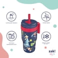thumbnail image 4 of Zak Designs 18oz Mario Navy Kids Straw Cruiser Tumbler, Stainless Steel Double Wall Vacuum Leakproof, 4 of 6
