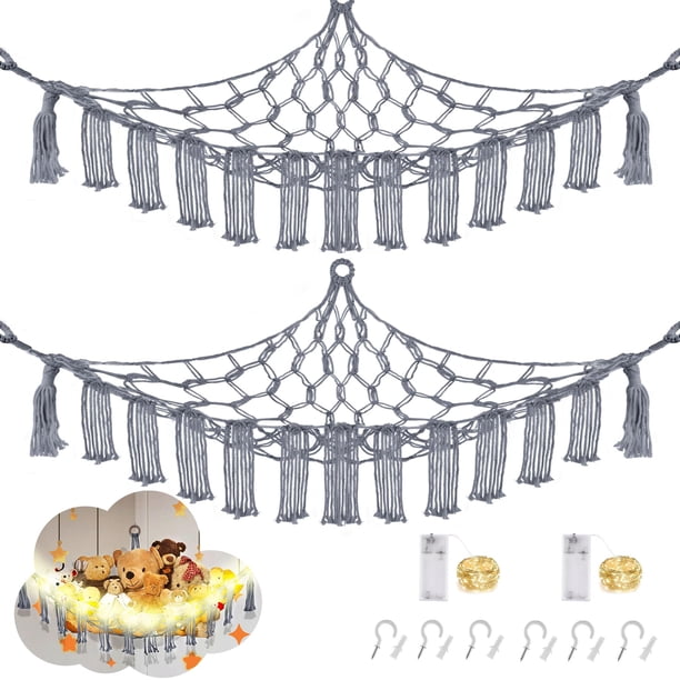 Hamaca de peluche CERETIA de 102 x 102 x 150 cm con luz LED