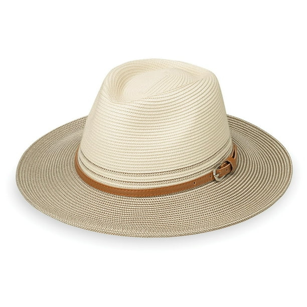 Sombrero Wallaroo Kristy Fedora UPF 50+ para mujer, color marfil/piedra