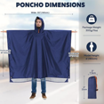 thumbnail image 2 of YSTIANN Poncho de Pluie Imperméable à Capuche pour Adultes - Imperméable Réutilisable Unisexe Léger pour Urgence et Activités Extérieures AZ78-576, 2 of 6