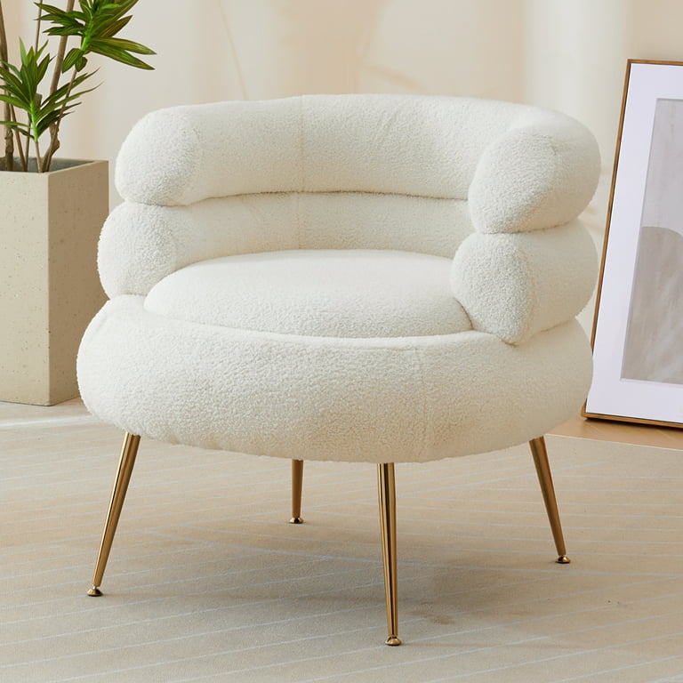 Dropship Mid-Century Modern Velvet Accent Chair,Leisure Chair With Solid  Wood And Thick Seat Cushion For Living Room,Bedroom,Studio,White to Sell  Online at a Lower Price